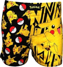 Pokemon Mens Pikachu Yellow Boxer Shorts Boxers Underwear New Small