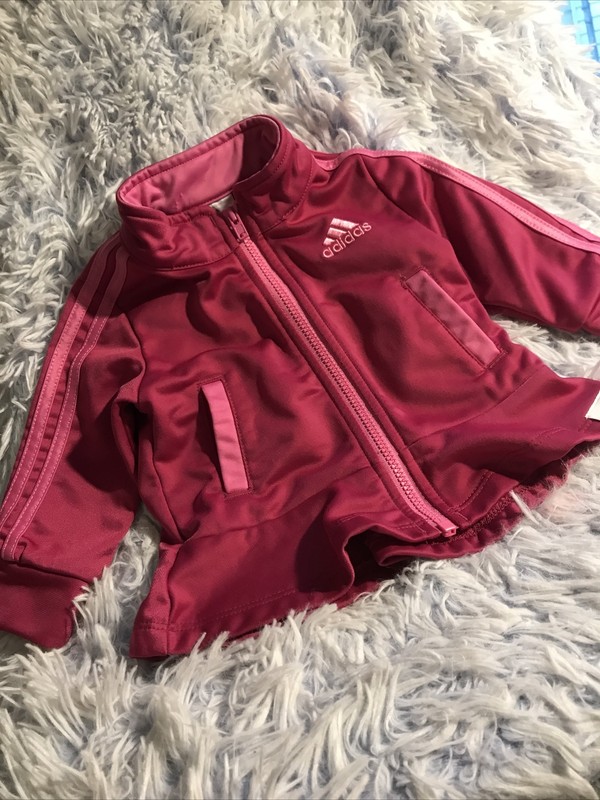 ADIDAS 3 MONTHS PINK FLEECE LINED JACKET TOP EUC FREE GIFT