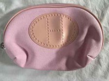   HERMES " H" Canvas Change Coin Purse Small Make-up Pouch Color Pink NEW