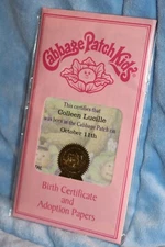 Cabbage Patch Kids- Modern Girl Birth Certificate ~ Colleen Lucille October 11th
