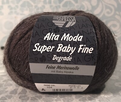 Lana Grossa Alta Moda Super Baby Fine Baby Alpaca Color 104 Brown Ball 25g 115m