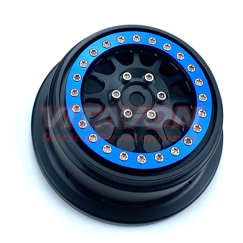 VITAVON 2.2/3.0 Bead Lock Wheel For Baja Rey 1:10 Black+Blue