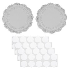 Wax Seal Silicone Pad, 2 Pack Wax Seal Pads with 40 Adhesive Dots, Gray