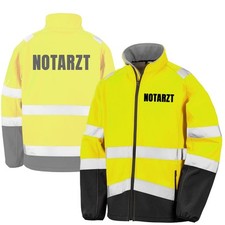 NOTARZT Softshell Warnjacke | Sicherheitsjacke nach DIN EN 20471