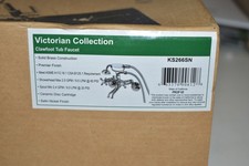 KINGSTON BRASS KS266SN SATIN NICKEL CLAWFOOT TUB FAUCET W/HAND SHOWER NEW NOS