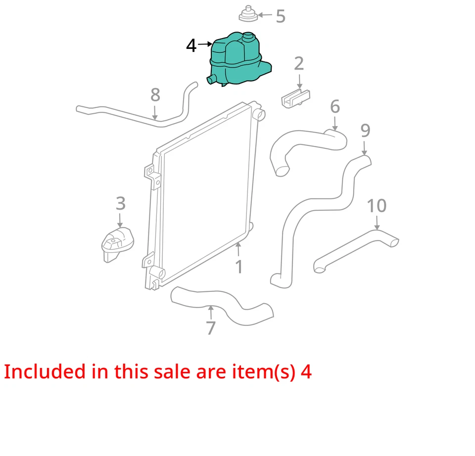 2002 - 2005 年福特探险者散热器冷却液溢流膨胀罐瓶 LQGNV — 第 3/4 张图片