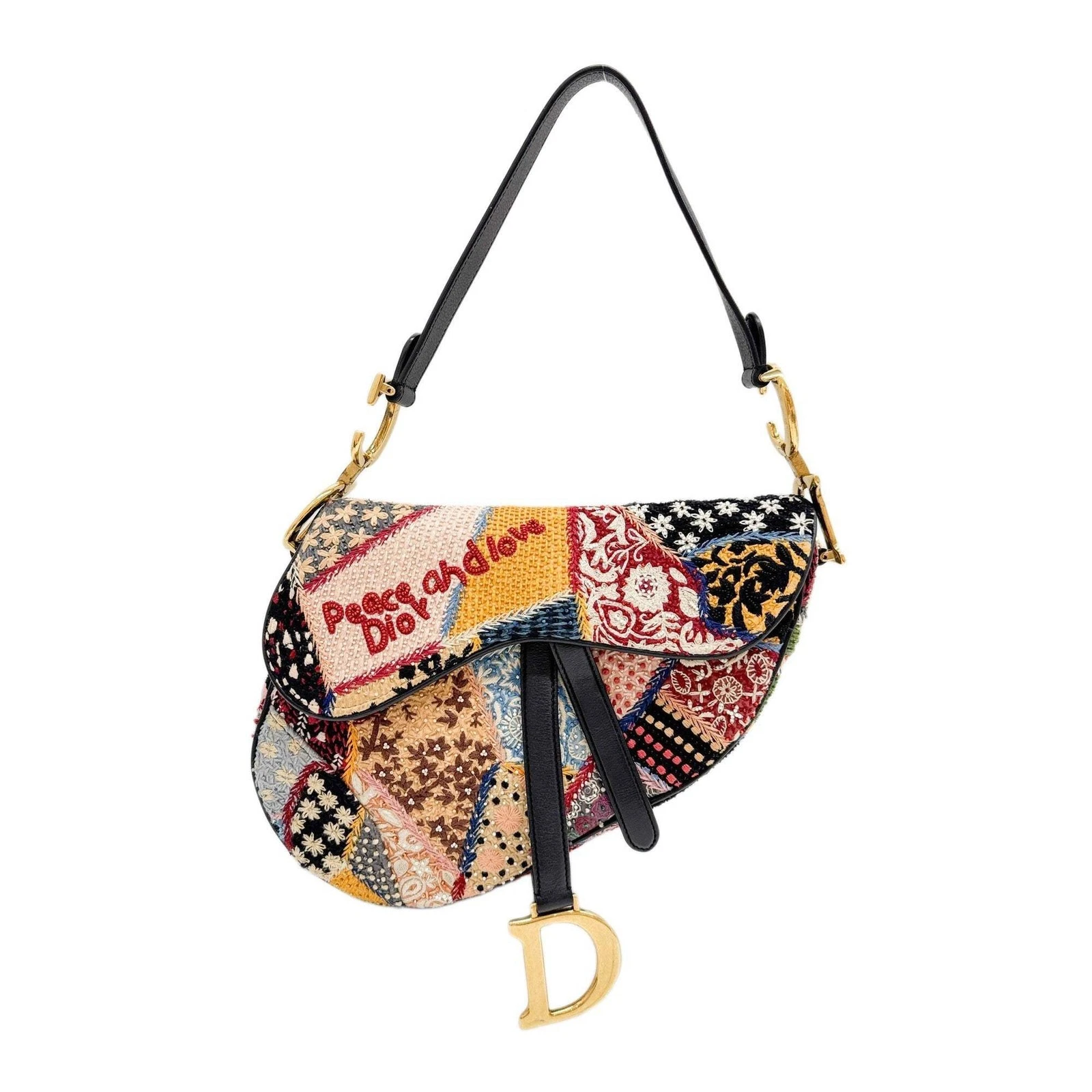 Dior — DIOR Saddle Peace and Love Dior Multicolor Beads Shoulder Bag