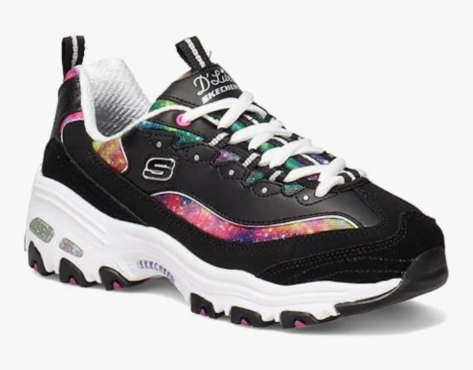 Zapatos deportivos de cuero Skechers D'Lites GALAXY FANTASY espuma viscoelástica para mujer 9,5  Foto 2 de 4