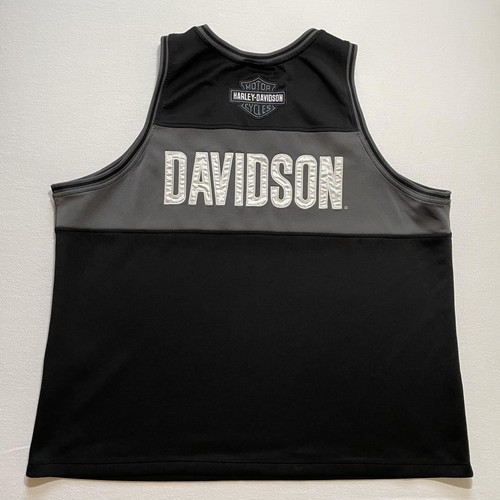 Vintage Harley Davidson Basketball Jersey Mens 3XL Black Tank Top Spell Out - Picture 6 of 11