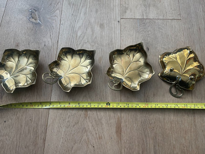 4er Set elegante Messing Blatt Schmuck Schale, Display Waschtisch Tablett, Schmuck Teller