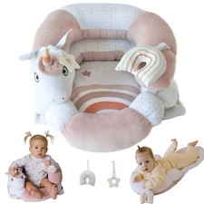 2-in-1 Tummy Time Mat and Seated Support with Two Toys   for Newborns and Bab...