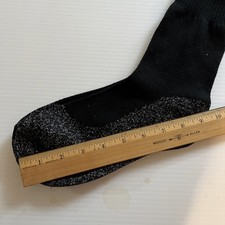 Men's Vintage Black Crew Socks Metallic Sole NOS