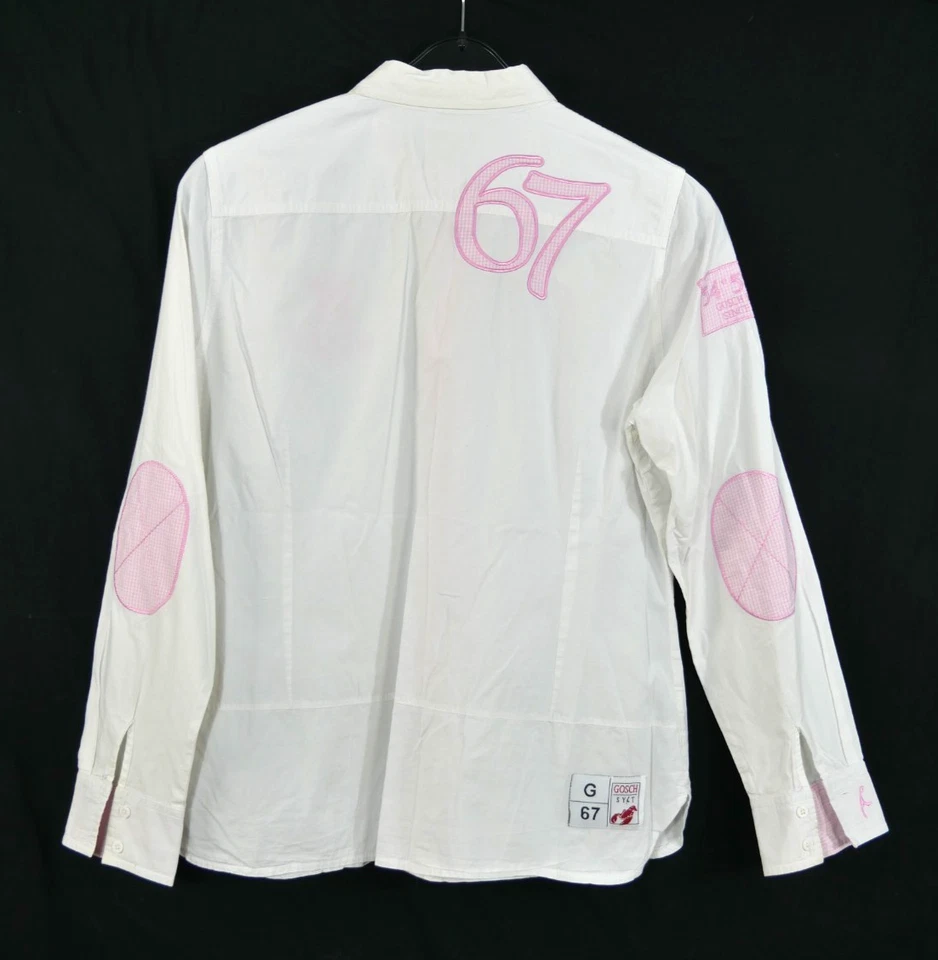 Damen GOSCH SYLT Bluse Weiß/Rosa Baumwolle Elegant Größe 42 TOP! - Bild 2 von 4