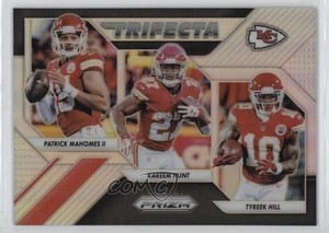 2018 Panini Prizm Trifecta Kareem Hunt Patrick Mahomes II Tyreek Hill #TRI-KC