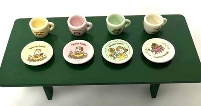 Sylvanian Families Early Ceramic Teacup Saucer Set Tsu-08 4 Sets Rare From Japan