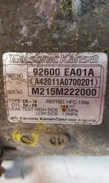 Compresor de aire acondicionado Nissan Frontier 10-19 4 cilindros Foto 3 de 4