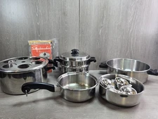 Saladmaster Pots And Pans Lot 18/8 Tri- Clad Vapo Lids Versatile Dallas Texas