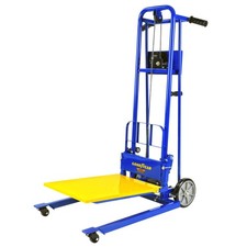 Goodyear Material Lift Winch Stacker Pallet Truck Dolly 330 Lbs 40" Max Lift