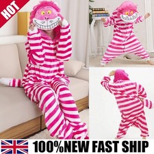 Adult Cheshire Cat Kigurumi Pajamas Cosplay Costume Sleepwear Party Unisex UK