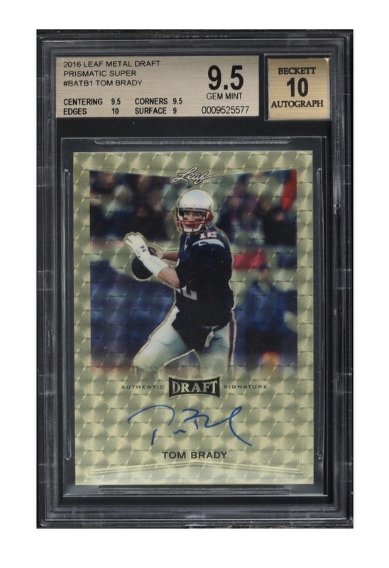 2016 Leaf Metal Draft Prismatic Super Tom Brady AUTO 1/1 #BA-TB1 BGS 9.5 GEM