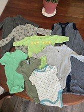 0-3 Month Boys Lot of 8 Pieces - Onsies Sleepers and Sleep Sack