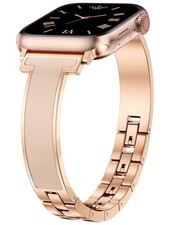 Moolia Slim Metal Band Compatible Apple Watch 40/42/41/38Mm Women Fancy Dressy