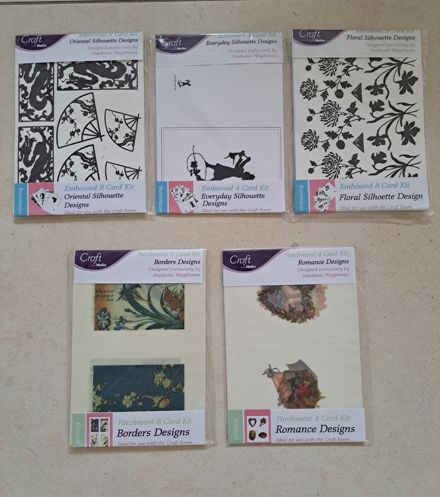 Craft with HELIX x5 Card Making Kits Embossing & Pricking Assorted Designs BNIP