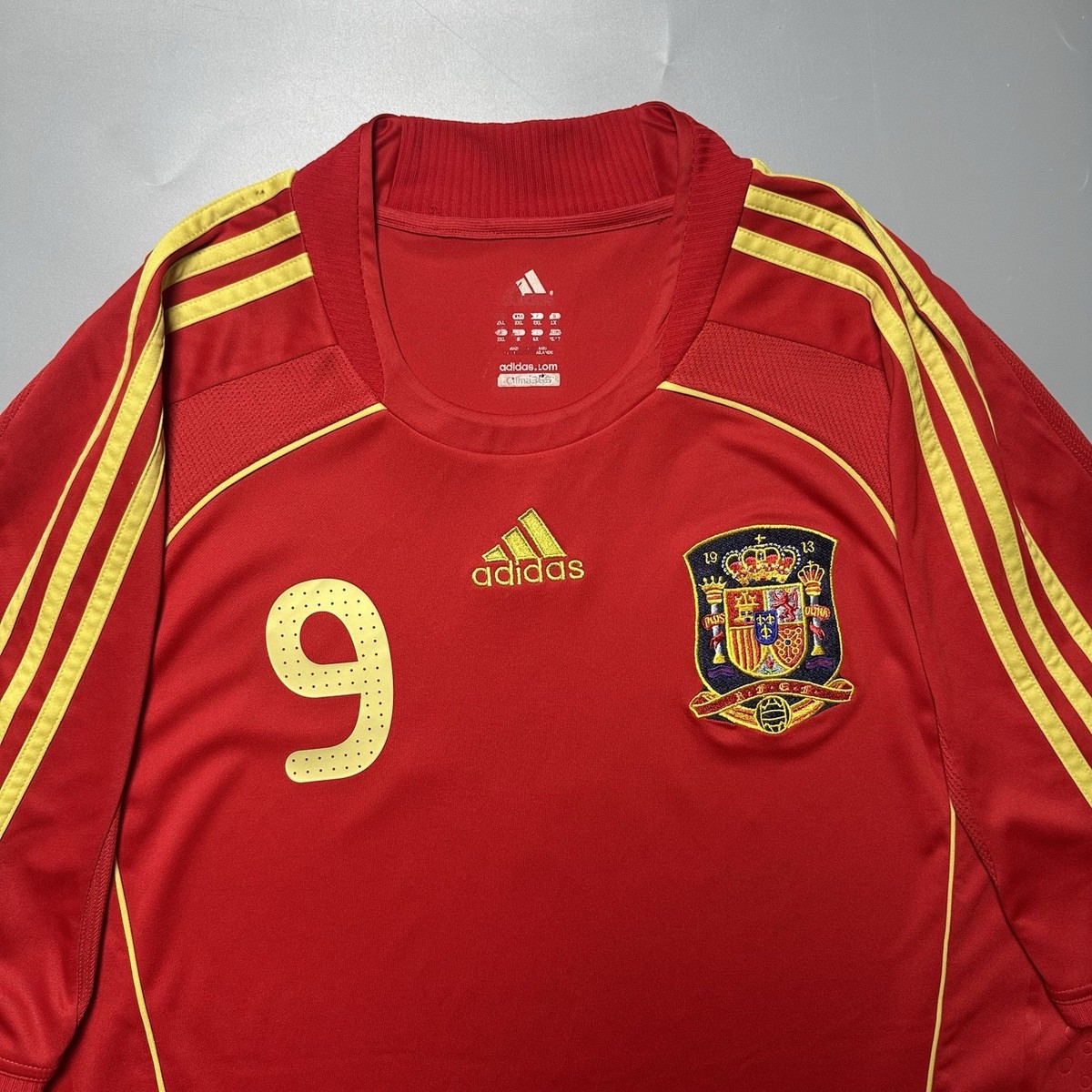  スペイン代表 2008 ユーロ　トーレス 9番 新品タグ付き SPAIN ADIDAS 2008 EURO FOOTBALL SOCCER HOME JERSEY #9 TORRES SIZE