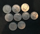 9 1970s Kennedy half dollars - free shipping