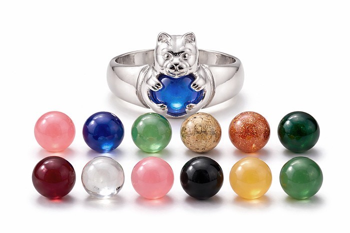 Bella Blu TEDDY INTERCHANGEABLE GEMSTONES SET RING .925 STERLING SILVER