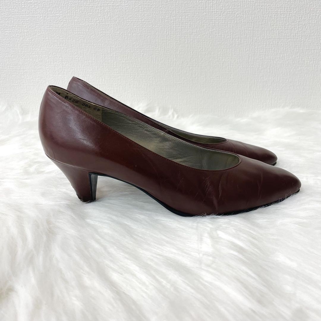 Decolte Saint Laurent tacco YSL EU36 5 US6 5 pelle marrone punta 09910a