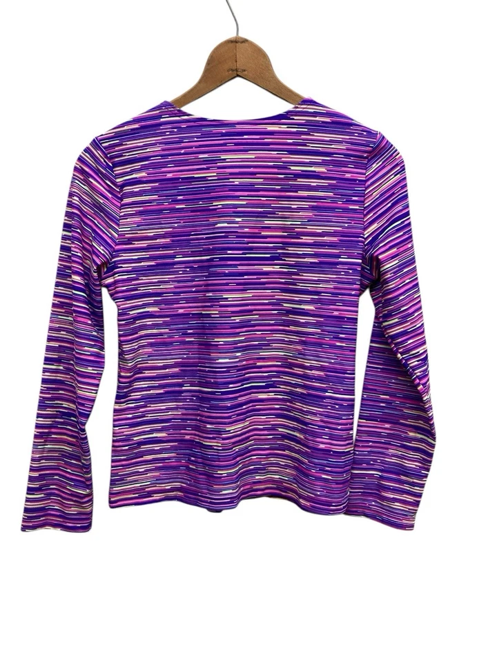 LL Bean верхний молодежи большой 14-16 фиолетовый длинным рукавом радуги нейлона эластичной - Изображение 3 из 3