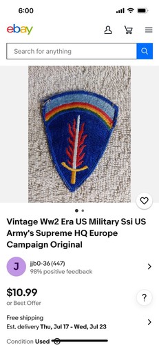 VTG US Army Ike Jacket w 3 patches Wool Uniform 38R - Picture 6 of 8