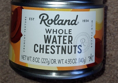1 can 8 oz Roland Whole Water Chestnuts Fat-Free Yummy delicacy healthy quality