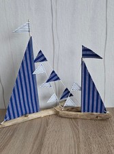 2 Segelboote aus Treibholz Schwemmholz Schiffchen Deko maritim handgefertigt