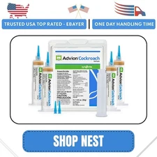 GENUINE Advion Roach Killer | 4 PACK | Cockroach Gel Bait Tubes + Plunger & Tips