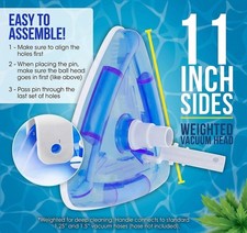 Weighted Pool Vacuum Head 11 Inch Triangular Swimming Pool Spa Cleaner Clear