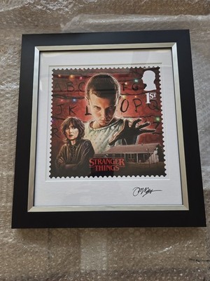 Stranger Things signierte gerahmte Briefmarke Eleven - Royal Mail Limited Edition #71/150 