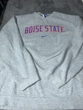 Vintage Nike Team Boise State Sweatshirt 2xl Gray Pullover Crop Swoosh Y2K