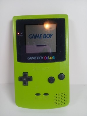 Nintendo Game Boy Color Kiwi Green Handheld Console CGB-001 Tested Works Battery