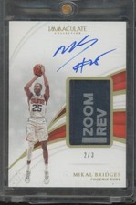 2018-19 Panini Immaculate MIKAL BRIDGES RC Rookie Patch Auto Premium TAG /3 JMP9