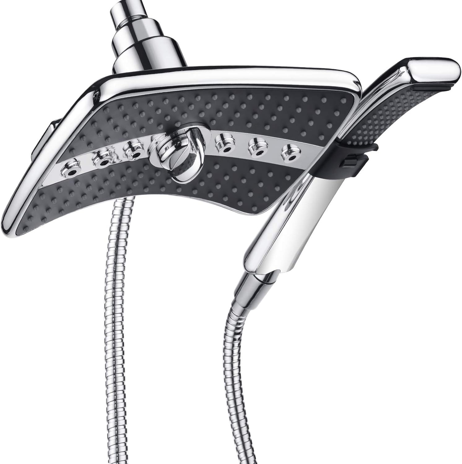 BRIGHT SHOWERS Dual Head Combo Set Handheld Rainfall 60in Stainless Steel New