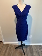 Lauren Ralph Lauren Sheath Dress NWT $124 Cannes Blue Purple Women’s Size 4