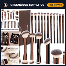 20 Pcs Double-End Makeup Brushes Set with Gift Box - Blending Liquid Powder Crea