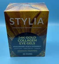 Stylia 24K Gold Collagen Eye Gels – Hyaluronic Acid & Vitamin C – 30 Pairs