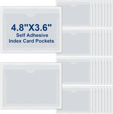 Chinco 30 Pcs Self Adhesive Pockets, Bin Labels for Storage Bins, Clear Pocket L