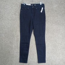 Seven7 Jeans Womens 10 Blue Dark Wash Denim High Rise Tummyless Skinny Seven 7