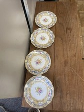 Rare Royal Albert Crown China Valentine Bread Plates Plate Set 4