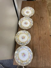 Rare Royal Albert Crown China Valentine Bread  Plates Plate Set 4