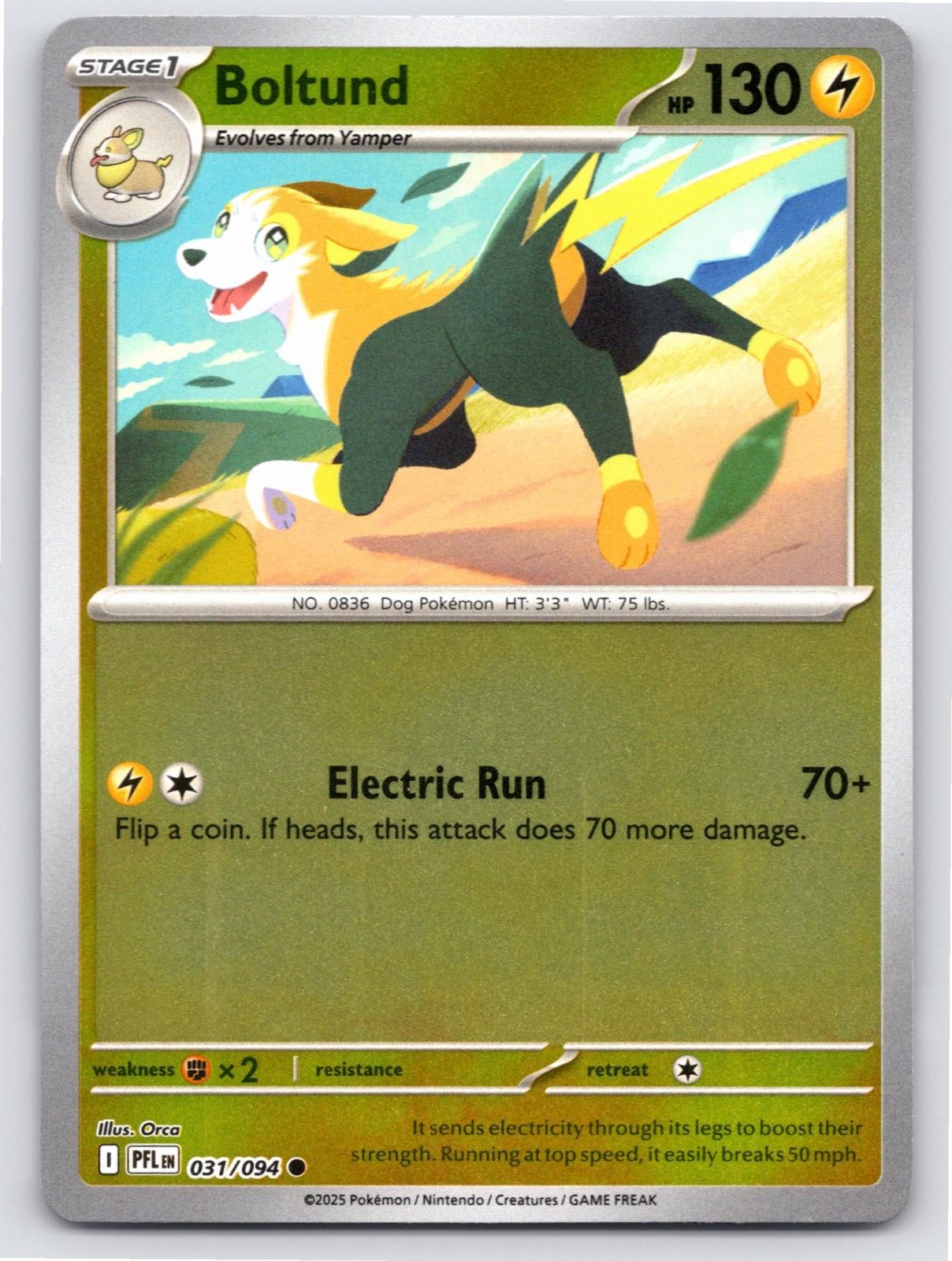 POKEMON BOLTUND PHANTASMAL FLAMES 031/094 REVERSE HOLO COMMON NM A52894 FREE S&H